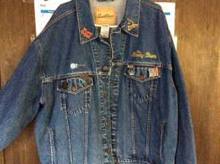 Moody Blues Jean Jacket With Logo On Back And Front See Photos