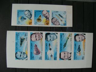 Qatar 1966 Space Research Imperforate Stamps Set Mnh