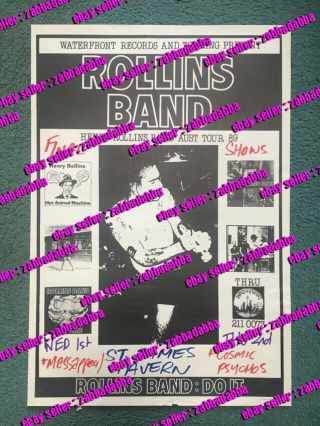 Rollins Band Do It 1989 Australian Gig Poster Sydney Black Flag Punk