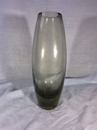Vintage Signed Holmegaard Danish Art Glass Vase With Designer 