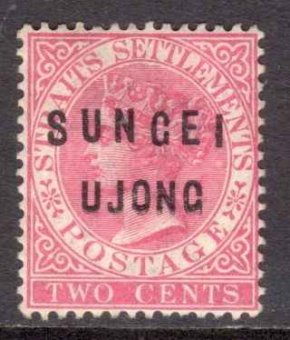 Malaya Sungei Ujong 1883 - 84 Type 12,  21 Opt On 2c Rose M,  Sg 33 Cat £140
