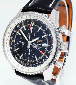 Breitling Navitimer World Gmt Chronograph Steel 46mm Watch Box/papers A24322