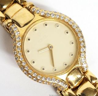 Heavy 71g Factory Diamond Ebel Beluga 18k Gold Ladies Watch Box Papers