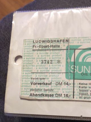 Vintage Black Sabbath Concert Ticket Stub November 1 1975 German Not Sure Rare 3