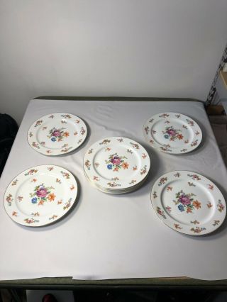 Vintage Noritake China Plates Occupied Japan With Presita Pattern Set Of 8