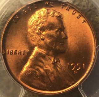 1951 D Lincoln Cent,  Ms 67 Rd Pcgs.  2nd Highest Pcgs