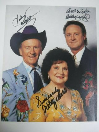 Kitty Wells,  Johnny & Bobby Wright Triple Signed Photo