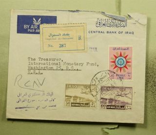 Dr Who 1959 Iraq Baghdad Registered Airmail To Usa E74015