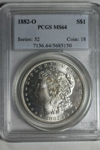 1882 O Morgan Silver Dollar Pcgs Ms64 150