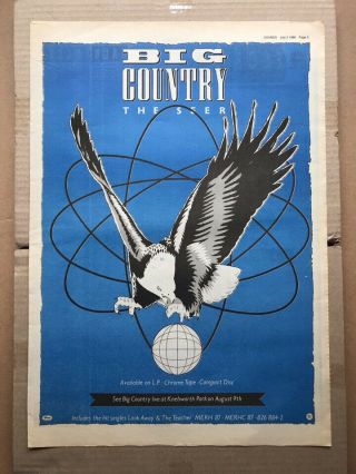 Big Country The Seer Poster Sized Music Press Advert From 1986 - Printe