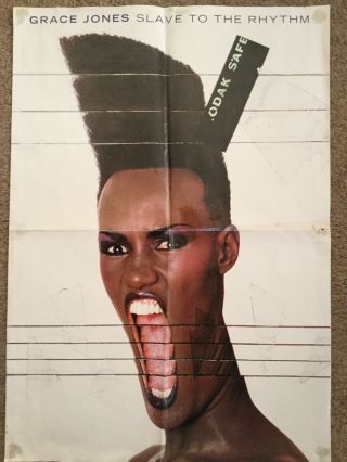 Grace Jones Vintage 80s Folded Slave To The Rhythm Poster