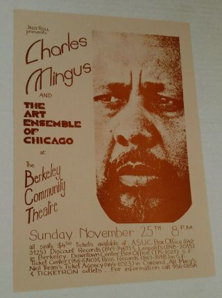 Charles Mingus Art Ensemble Of Chicago 1973 Berkeley Jazz Poster