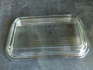Vintage Pyrex Clear Glass Refrigerator Dish Ribbed Cover Top Lid Only 502 - C