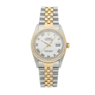 Rolex Datejust Auto 36mm Steel Gold Mens Jubilee Bracelet Watch 16233