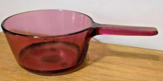 Vintage Pyrex Visions Cookware Cranberry 2.  5l Stock Sauce Pot Pan