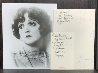 Madge Bellamy Autographs 8x10 Signed Photo & Signed Postcard W/ Envelope Actress