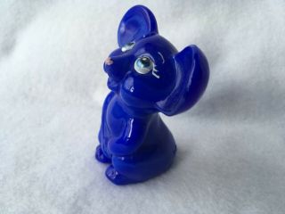Fenton NFGS Exclusive Periwinkle Blue Hand Painted Mouse Figurine 3