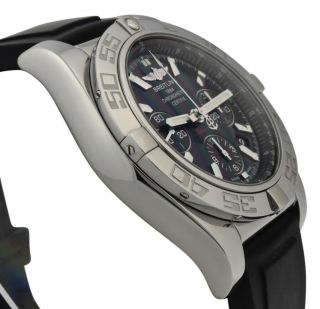 Men ' s Breitling Chronomat 44 AB0110 Stainless Steel Blue Dial B01 Watch Serviced 3