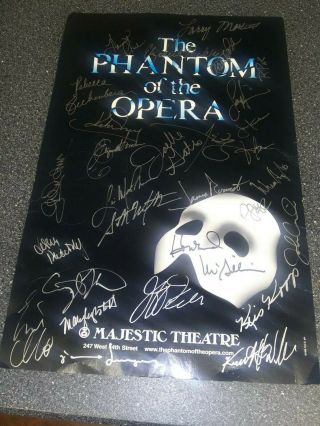 1988 Phantom Of The Opera Cast Signed Poster Majestic Theater - Broadway,  Nyc