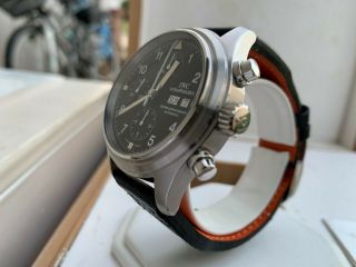 Very Rare IWC Pilot Flieger Doppelchronograph TRITIUM DIAL Watch in FULL SET 3