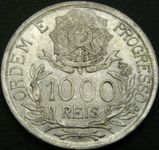 Brazil 1000 Reis 1913 - Silver - Vf,  - 2012 ¤