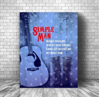 Simple Man By Lynyrd Skynyrd - Song Lyric Artwork Rock Music Canvas Plaque Decor