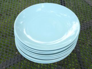 Mid Century Atomic Canonsburg Pottery Temporama 11 Blue Turquoise Bread Plates