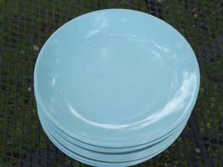 Mid Century Atomic Canonsburg Pottery Temporama 11 Blue Turquoise Bread Plates 2