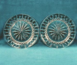 Pair (2) Waterford Crystal Lismore Accent/salad/dessert 8 " Plates