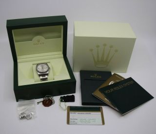 Rolex Air King Mens Watch Oyster Stainless Steel Silver Dial W/ Box 114210