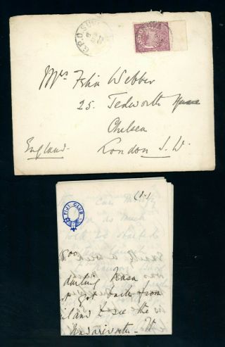 Fiji 1900 Cover With Content Letter From The 