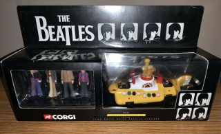 Beatles Corgi Yellow Submarine W Metal Beatles Figures - Rare 1999
