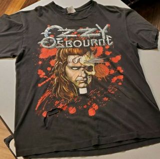 Og Vtg 1991 Ozzy Osbourne Two - Sided (w/ Priest) Tour Single Stitch T Shirt Large