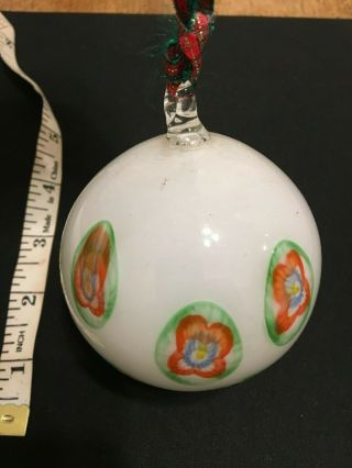 Authentic Murano Glass Ball Ornament Italian Glass Christmas Ornament Signed