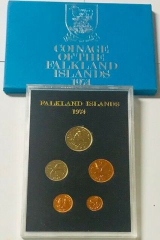 Falkland Islands - (5) Coin Proof Set - 1974 - Royal Issue