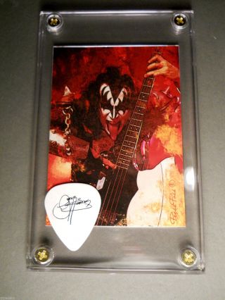 Kiss Gene Simmons Tour Guitar Pick / Axe Bass Card Display - Most Popular Display