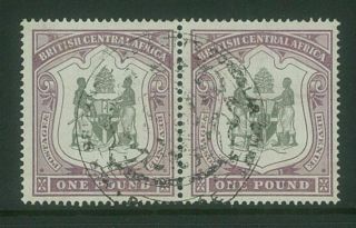 Bca / Nyasaland - 1897 £1 Arms (pair) (es488a)