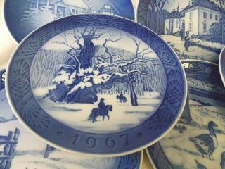 Vintage Danish Royal Copenhagen B & G Blue & White Plates 8 ttl 7 