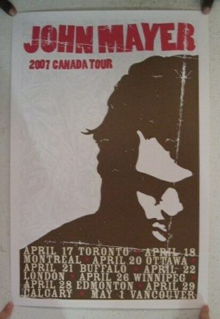 John Mayer 2007 Canada Tour Poster Concert Gig
