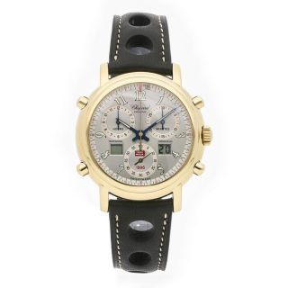 Chopard Mille Miglia Chronograph Le Quartz Yellow Gold Mens Strap Watch 16/8309