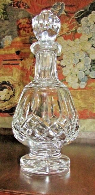 Waterford Lismore Pattern Irish Cut Crystal Glass Footed Brandy Decanter