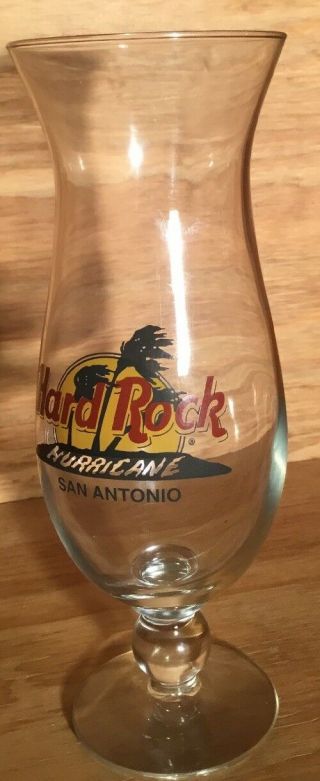 Drink Glass: Hard Rock Cafe San Antonio Texas Hurricane Glass