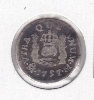 Mexico 1757 Pillar Silver 1/2 Real Mo M