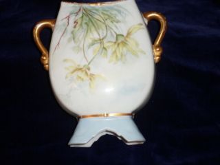Limoges - Antique 1898 Handpainted Vase with Flower by 