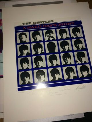 The Beatles " Hard Days Night " Apple Lithograph Art Print Special