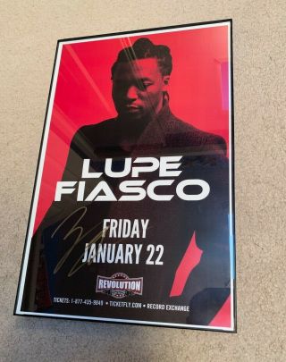 Lupe Fiasco Signed Concert Poster 2016 Garden City Idaho Id Rap Hip Hop,  Frame