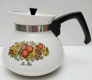 Vintage Corning Ware Spice Of Life Teapot Coffee Pot 6 - Cup Stovetop P 104