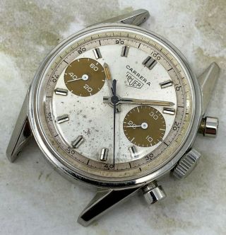 Vintage Heuer Carrera Tropical Chronograph Ref.  7753 Wristwatch Valjoux 7730 3