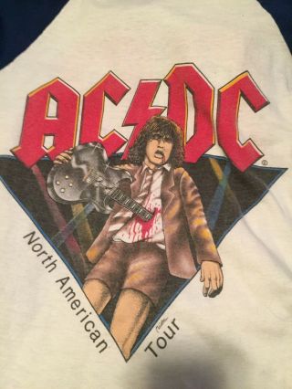 2 Vintage Ac/dc Tour T - Shirts 1982 Those About To Rock Angus Young Not Repros