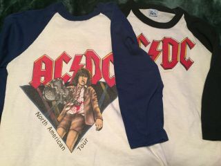 2 Vintage AC/DC Tour T - Shirts 1982 Those About To Rock Angus Young NOT repros 2